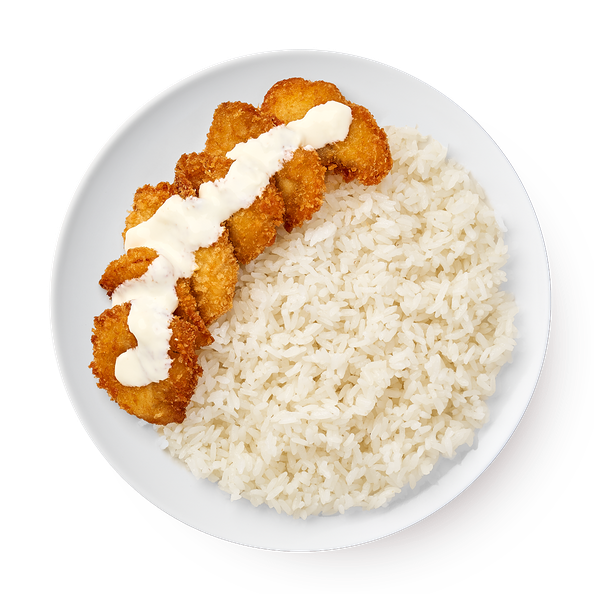 Филе тилапии темпура с рисом в сливочном соусе Mfood.kz