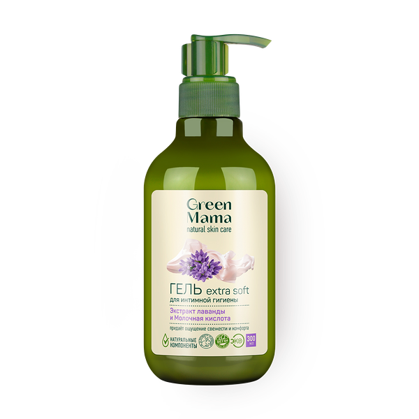 Гель для интимной гигиены Green Mama Extra Soft экстракт лаванды и молочная кислота