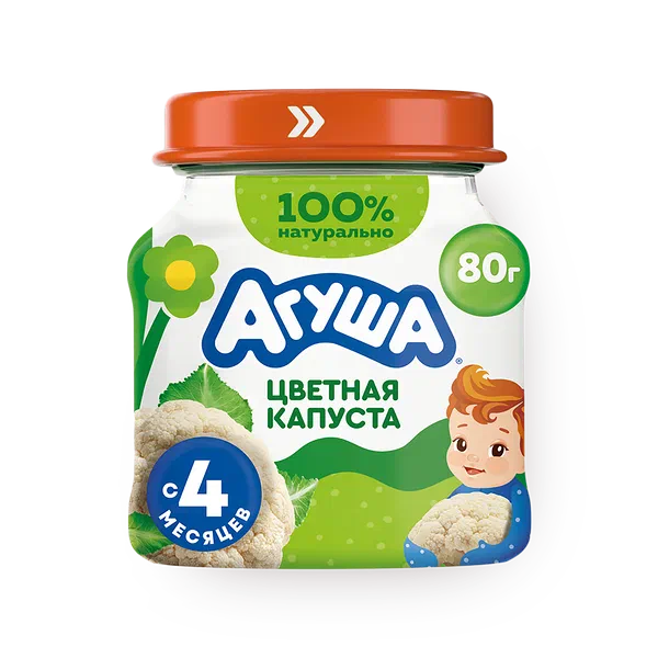 Пюре «Агуша» цветная капуста с 4 месяцев