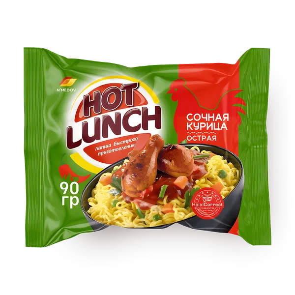 Лапша быстрого приготовления Hot Lunch с острым куриным вкусом
