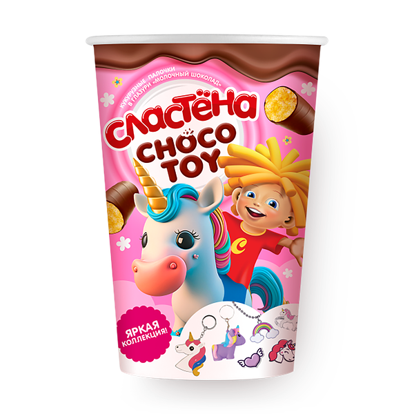 Кукурузные палочки Яркая коллекция «Сластёна» Choco Toy в глазури белый шоколад