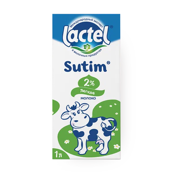 Молоко ультрапастерилизованное 2% Lactel Sutim
