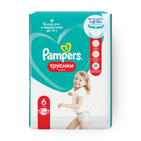 Подгузники-трусики Pampers Pants (15+ кг) размер 6