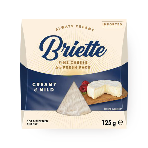 Briette cheese with a refined creamy taste