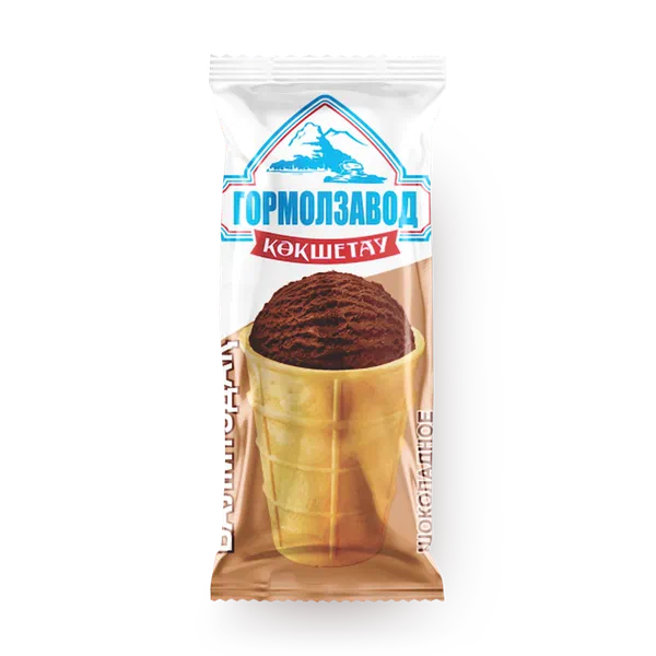 Мороженое шоколадное «Кокшетауское» в вафельном стаканчике