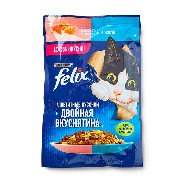 Корм для кошек Felix лосось и форель в желе