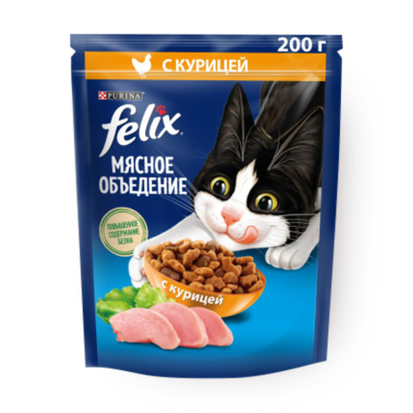 Сухой корм для кошек Felix Мясное объедение с курицей