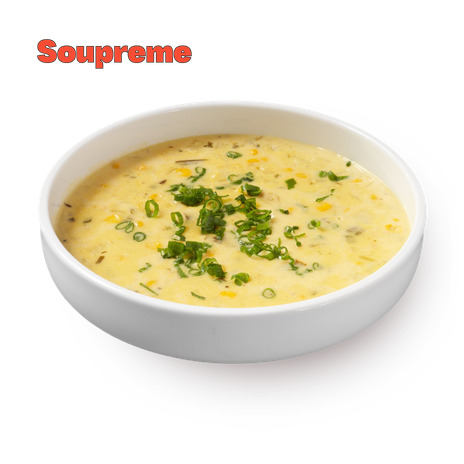 Soupreme Corn Chowder Soup, Potato, Celery, Cream, and Wine