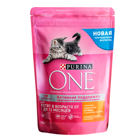 Сухой корм для котят Purina One с курицей и цельными злаками