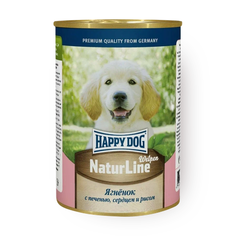 Влажный корм для щенков Happy Dog Natur Line ягнёнок с печенью, сердцем и рисом