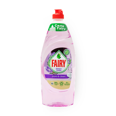 Средство для мытья посуды Fairy Pure&Clean лаванда и розмарин