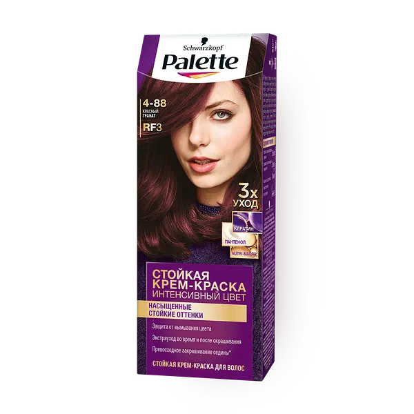Крем-краска для волос Pallette интенсивный цвет 4-88 Красный гранат RF3