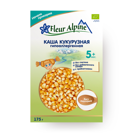 Каша безмолочная кукурузная Fleur Alpine с пребиотиками с 5 месяцев