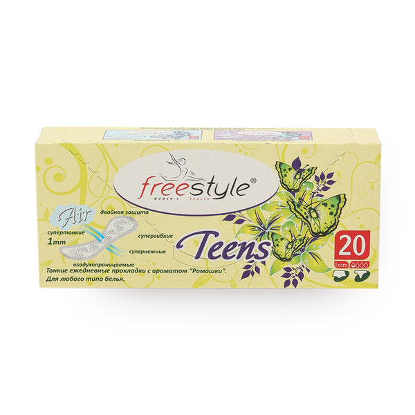 Прокладки женские гигиенические Free Style Teens с ароматом ромашки