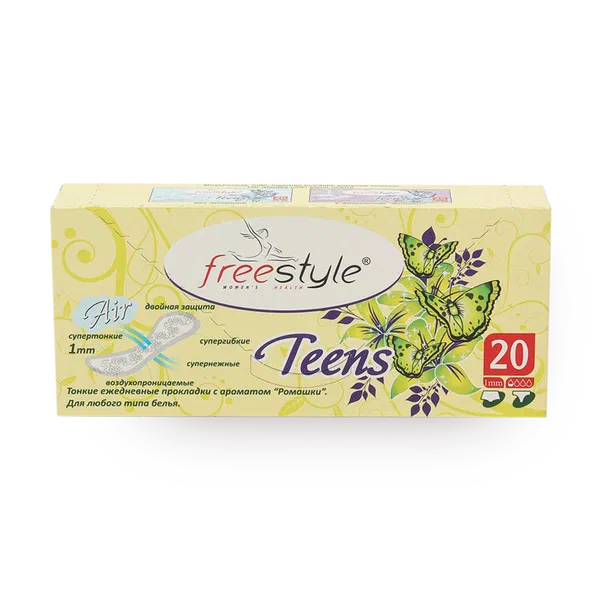 Прокладки женские гигиенические Free Style Teens с ароматом ромашки