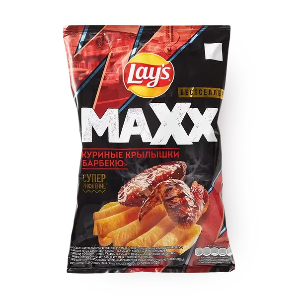 Чипсы Lay's Maxx куриные крылышки барбекю