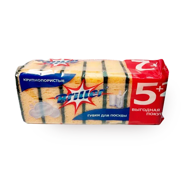 Губка для мытья посуды Briller с абразивным покрытием