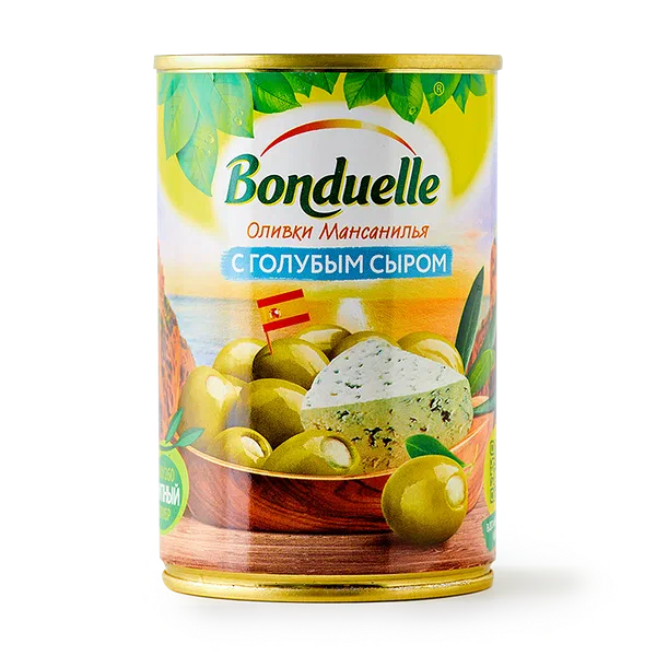 Оливки Мансанилья Bonduelle с голубым сыром