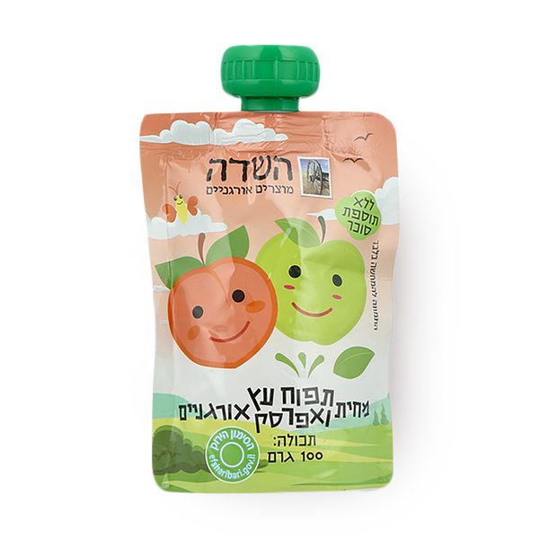 מחית תפוח עץ ואפרסק אורגני