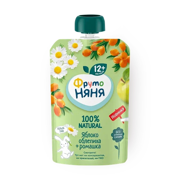 Пюре «Фрутоняня» яблоко-облепиха-ромашка
