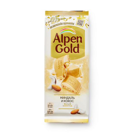 Alpen Gold белый миндаль Кокос 85гр