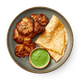 Курица Тикка тандури с лепёшкой Роти и зелёным чатни Chindi