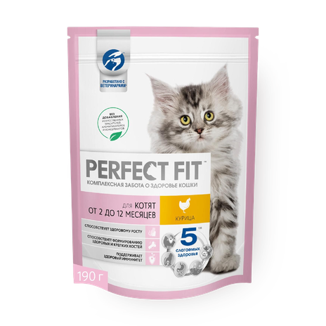 Сухой корм для котят Perfect Fit с курицей