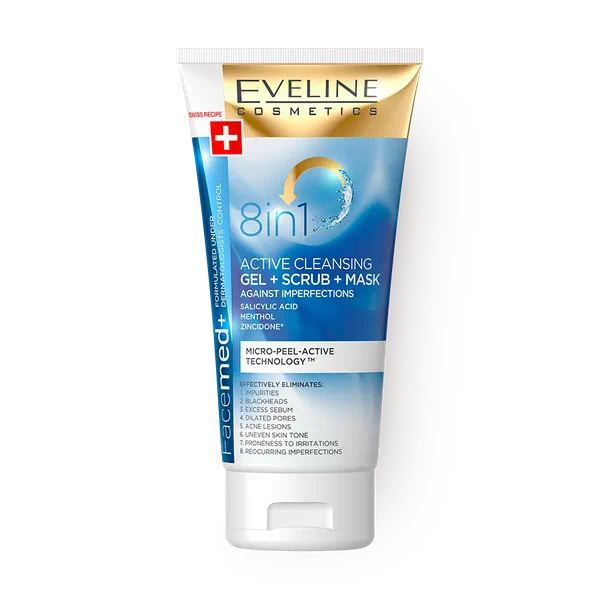 Очищающий гель Eveline Facemed+ 8 в 1 против несовершенства кожи