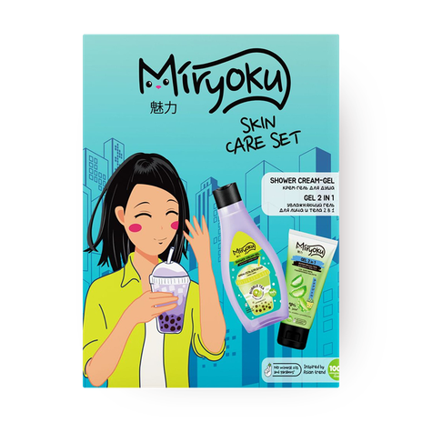 Подарочный набор Miryoku Skin Care Set гель для душа + гель для лица