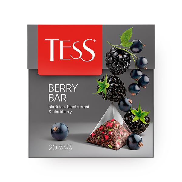 Чай чёрный Berry Bar Tess с ежевикой и черникой в пирамидках