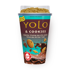 YOLO Milk Drink with Chocolate and Cookies crumbs with Caramel
