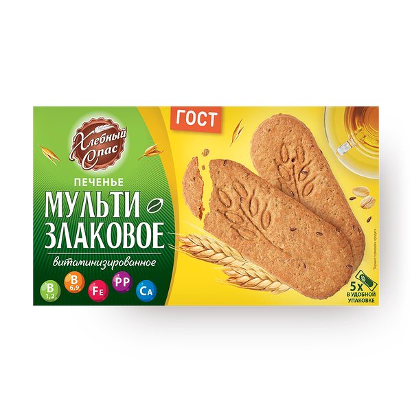 Печенье мультизлаковое «Хлебный спас» витаминизированное