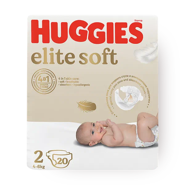 Подгузники Huggies Elite Soft №2