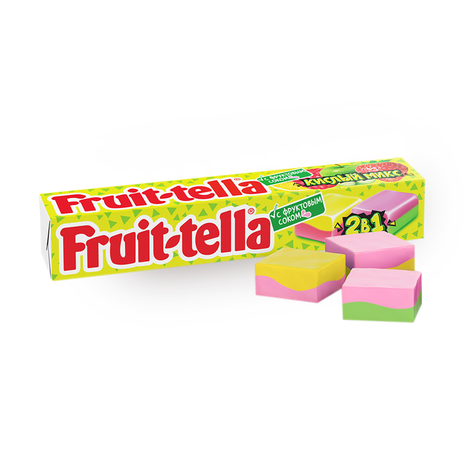 Конфета жевательная Fruit-tella кислый микс 2в1