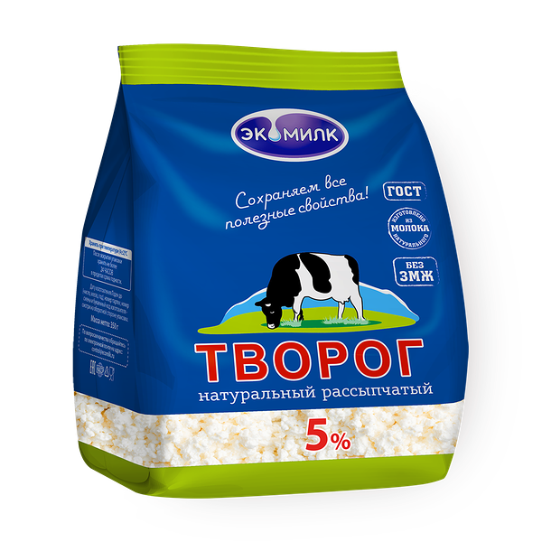 Творог рассыпчатый 5% «Экомилк»