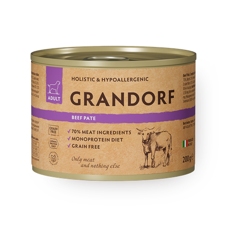 Консервы для собак Grandorf говядина