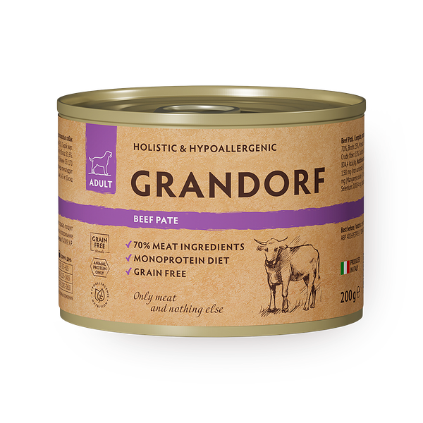 Консервы для собак Grandorf говядина