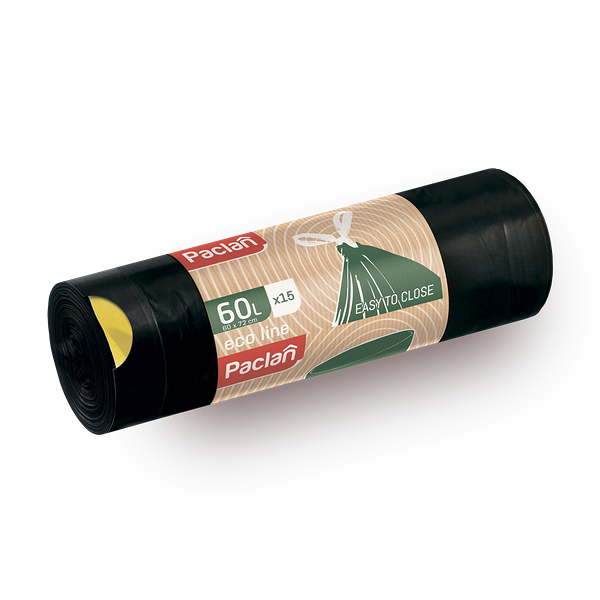 Мешки для мусора 60 л Paclan Eco Line с тесьмой