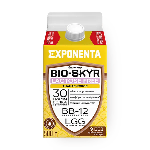 Напиток кисломолочный обезжиренный Exponenta Bio-Skyr 3 в 1 ананас-кокос