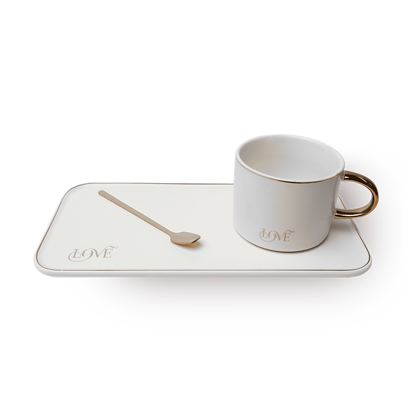 Кружка и тарелка керамические XJRJ белый