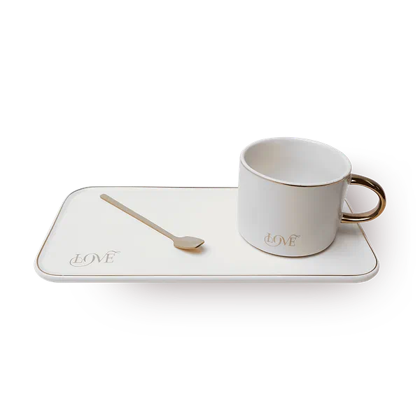 Кружка и тарелка керамические XJRJ белый