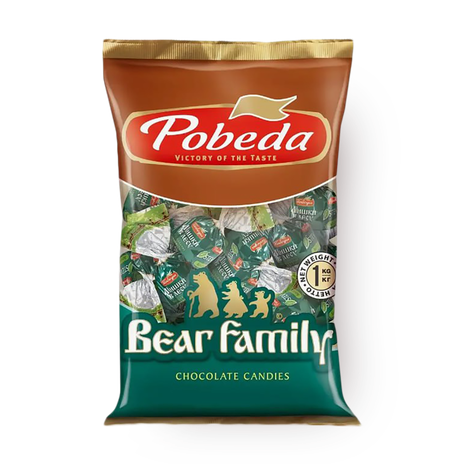 Конфеты шоколадные Мишки в лесу «Победа вкуса» с вафельной крошкой без сахара