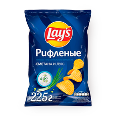 Чипсы Lay's Сметана и лук рифлёные