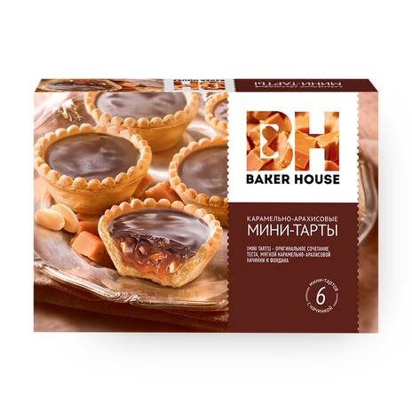 Мини-тарты Baker House карамельно-арахисовые 6 шт.
