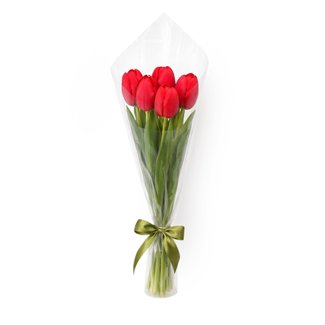 Букет из 5 красных тюльпанов