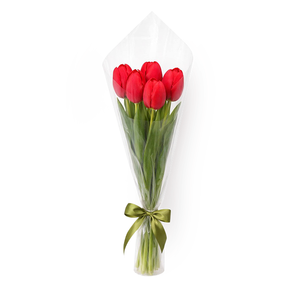 Букет из 5 красных тюльпанов