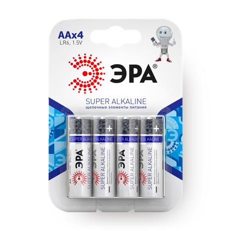 Батарейки «Эра» Super Alkaline LR6-4BL