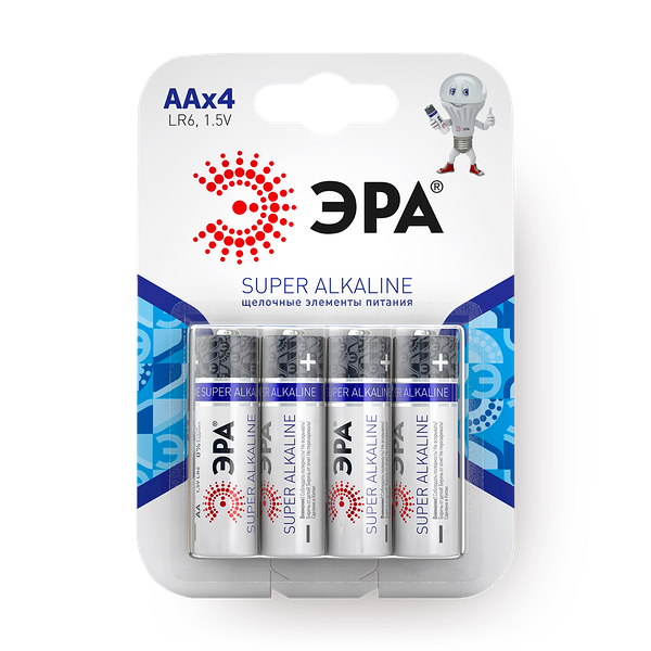 Батарейки «Эра» Super Alkaline LR6-4BL