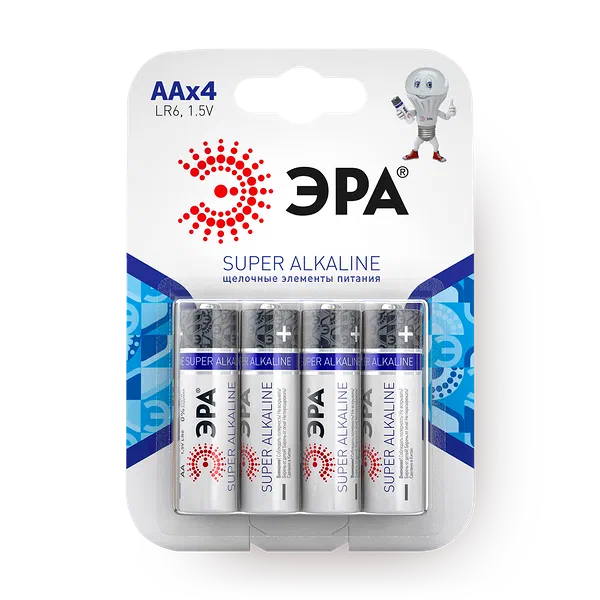 Батарейки «Эра» Super Alkaline LR6-4BL