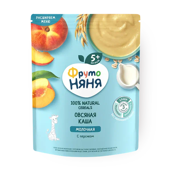 Каша молочная овсяная «Фрутоняня» с персиком с 5 месяцев